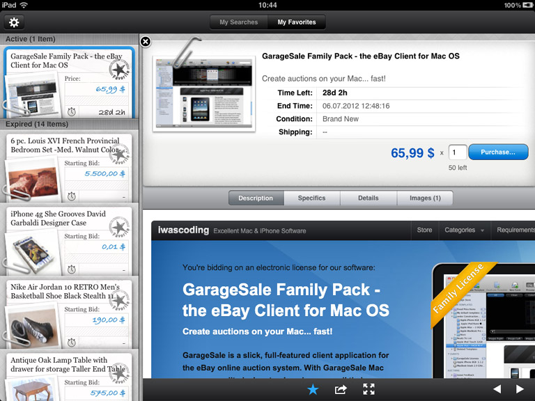 iPad: Favorite Items