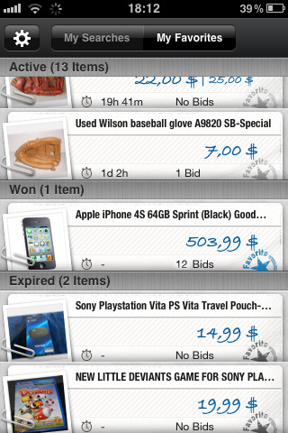 Favorite Items List