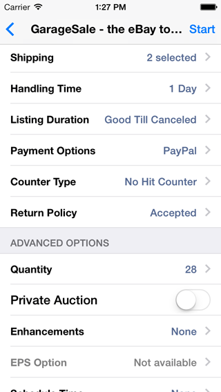 Advanced Auction Options